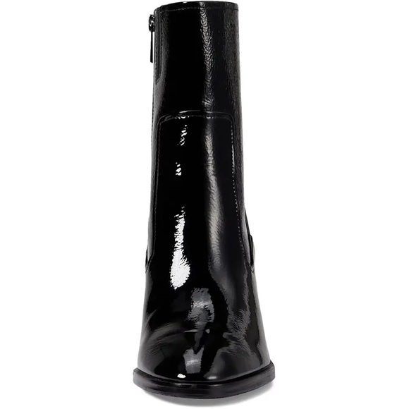 Donald Pliner Maymici Crinkle Patent Leather Black Heeled Bootie Women's 8 NIB - Picture 3 of 11